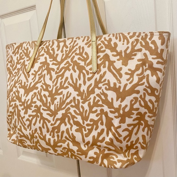 RARE NWOT Lilly Pulitzer Resort Tote Natural Treasure - Picture 7 of 14